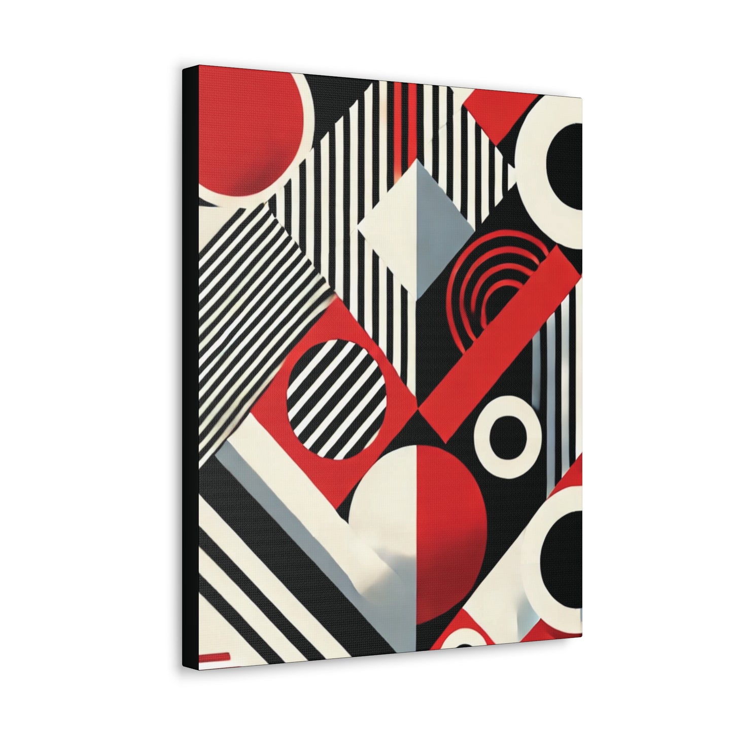 Red, Black & White Abstract - Canvas Gallery Wraps