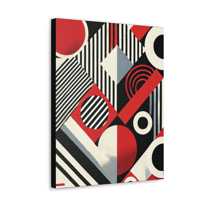 Red, Black & White Abstract - Canvas Gallery Wraps