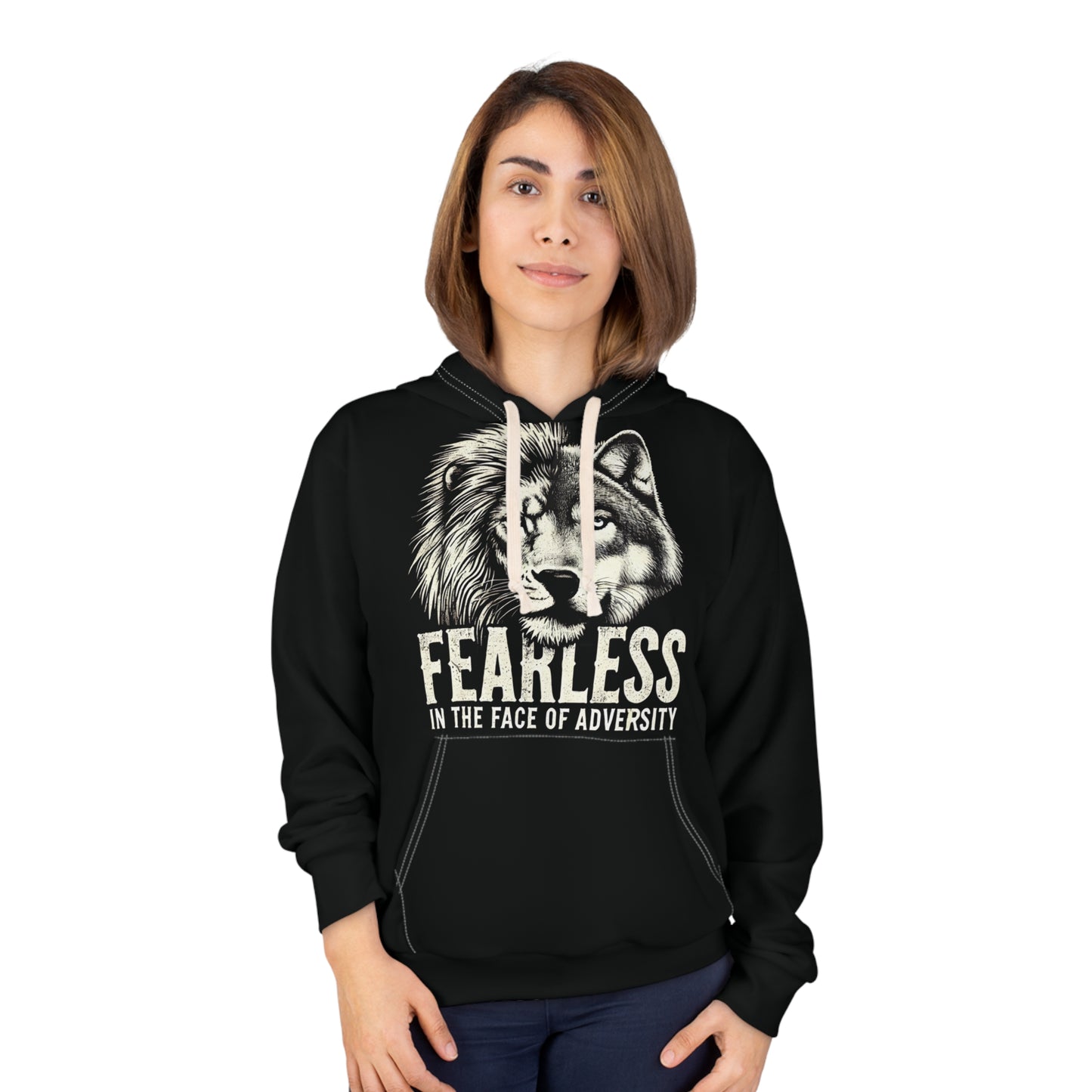 Fearless In The Face Of Adversity - Unisex Pullover Hoodie (AOP) - Creatively Designed Shop