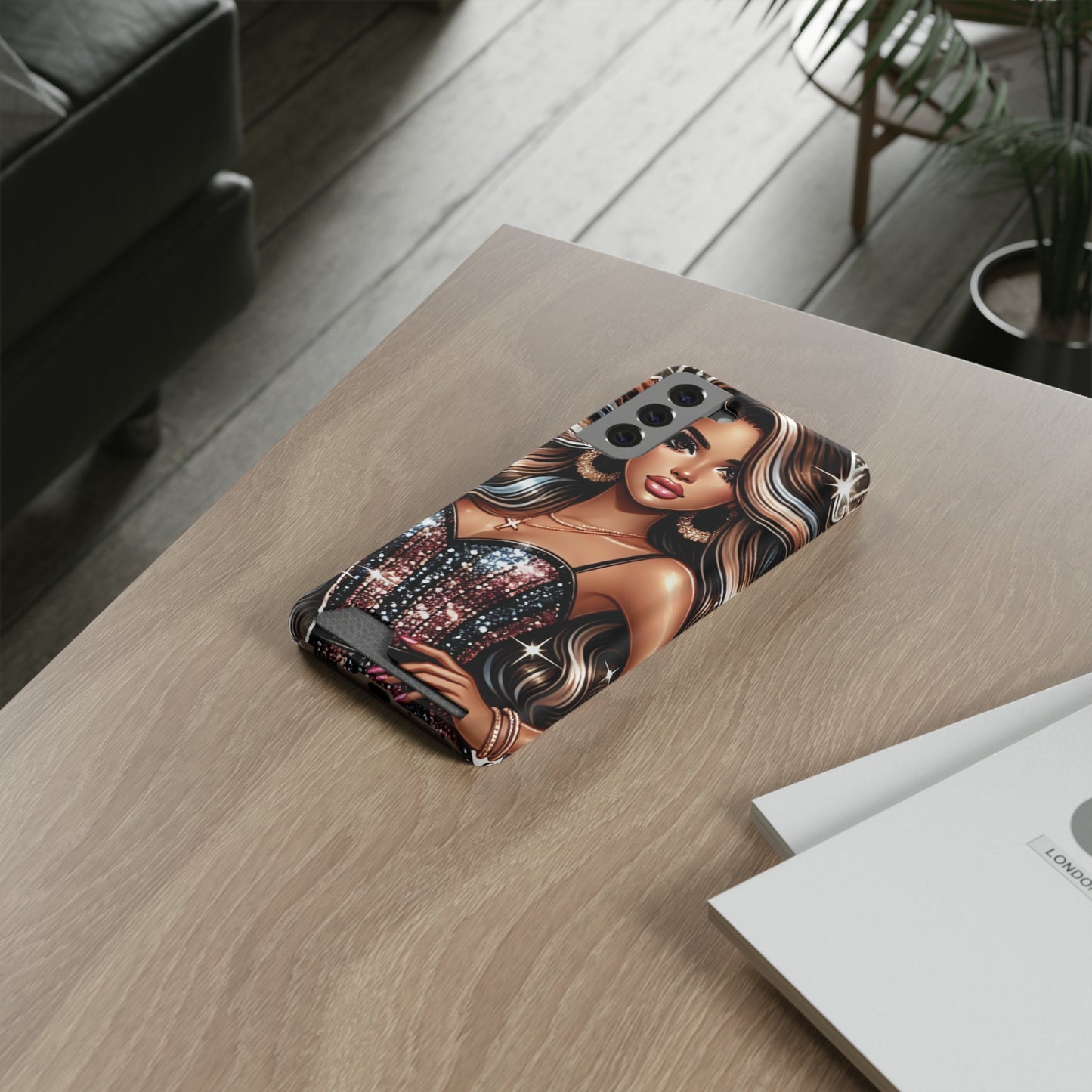 "Beautiful" - Phone Case With Card Holder - Creatively Designed Shop