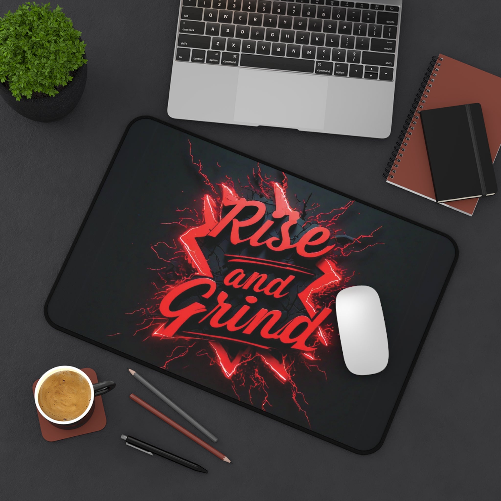 "Rise & Grind" - Desk Mat