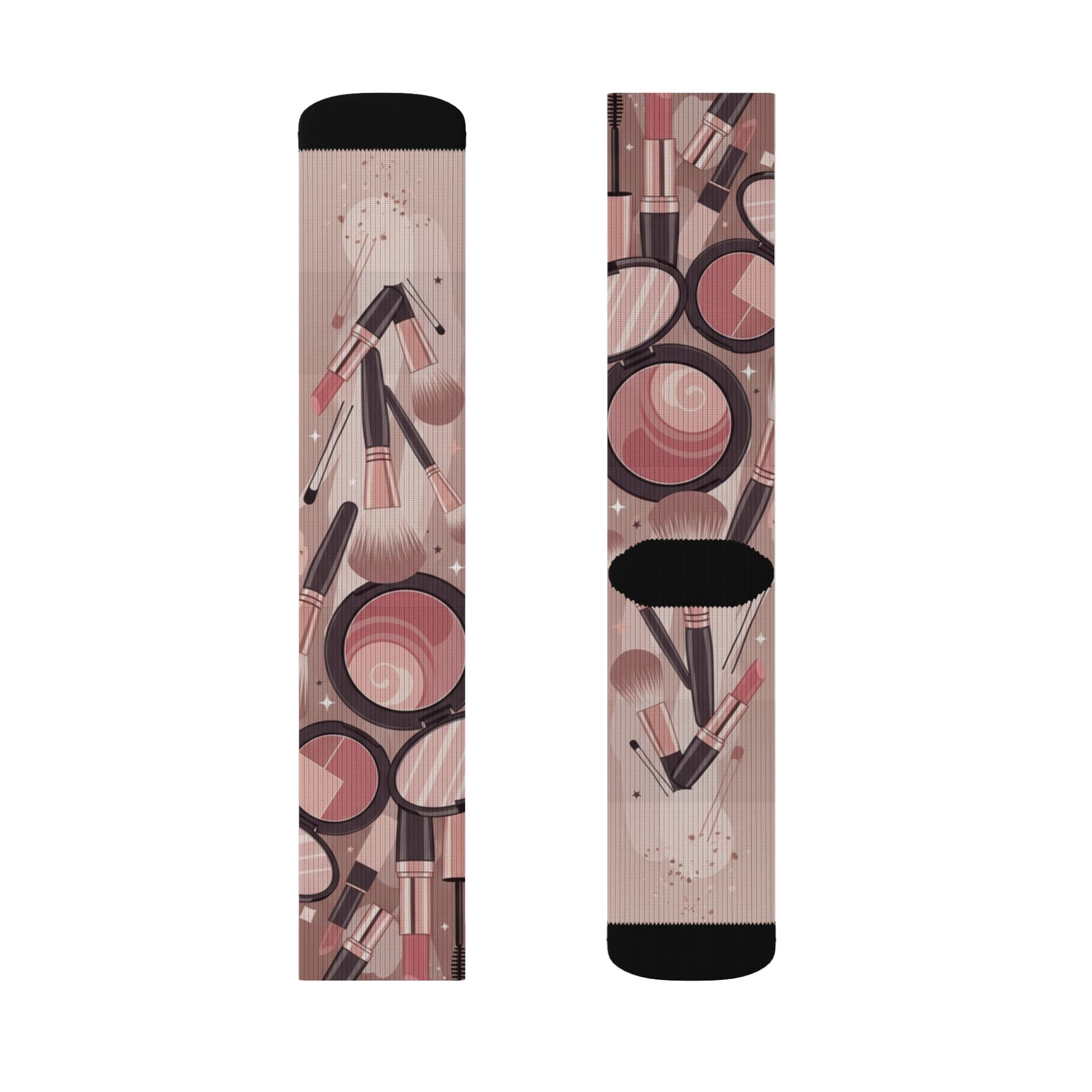 Makeup Icons Collage Socks