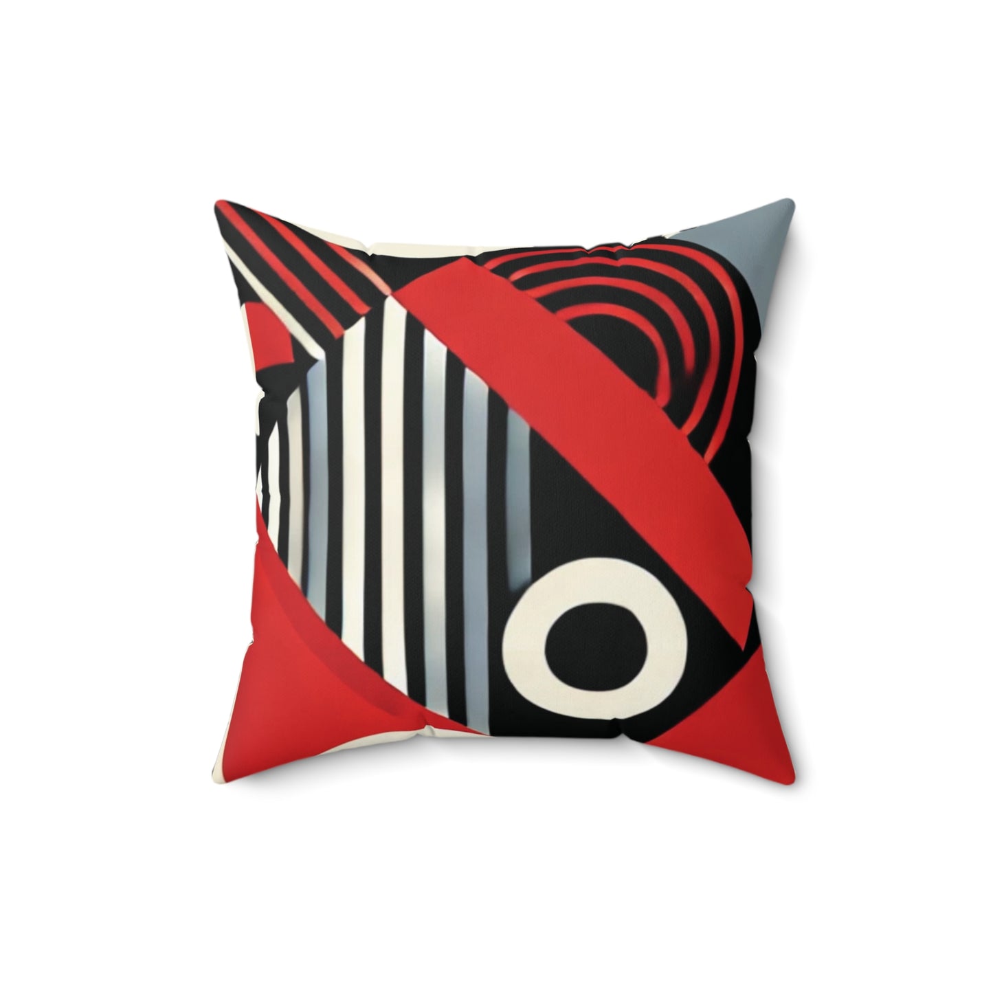Red, Black & White Abstract - Spun Polyester Square Pillow