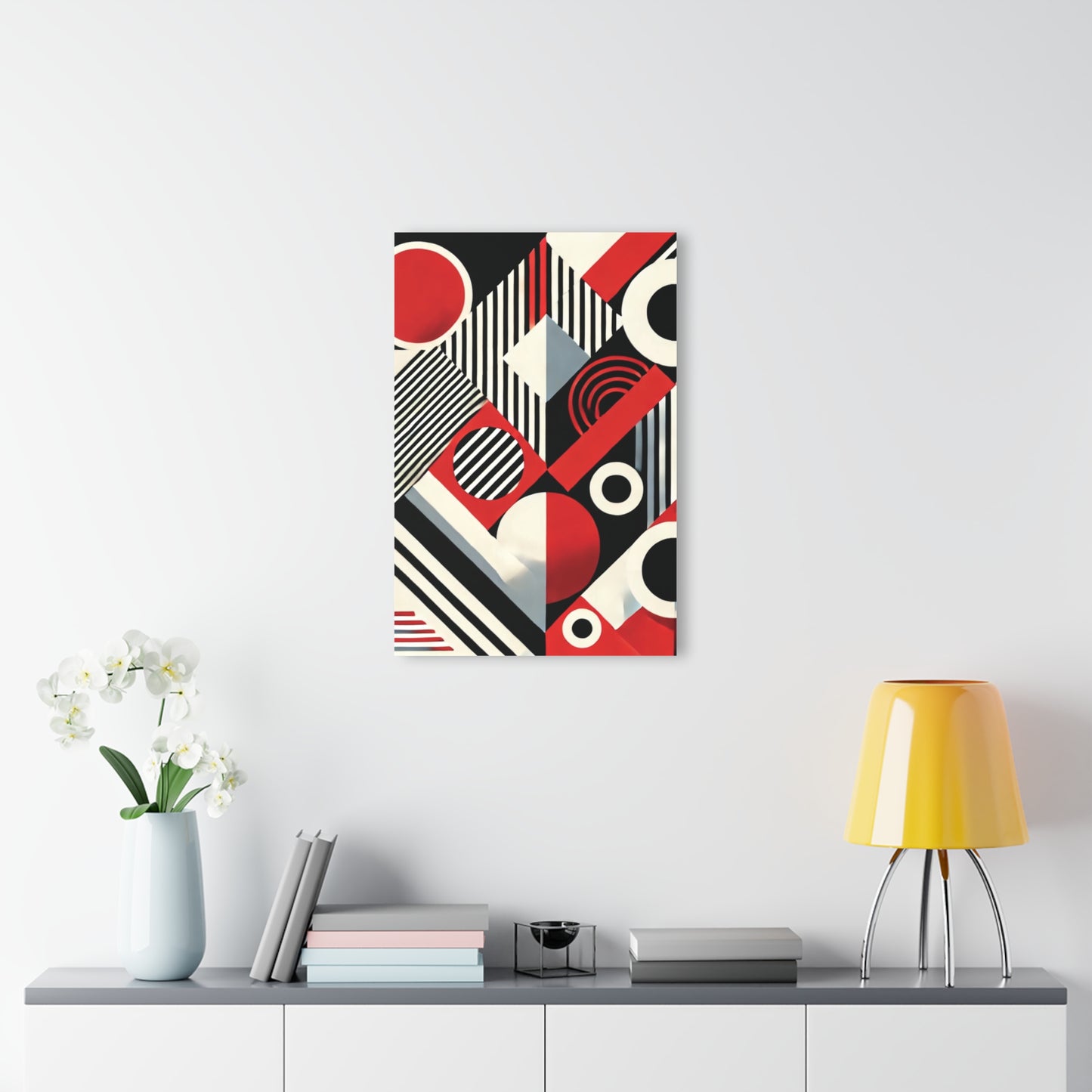 Red, Black & White Abstract - Acrylic Prints (French Cleat Hanging)