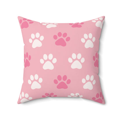 Bow Wow in Pink - Spun Polyester Square Pillow