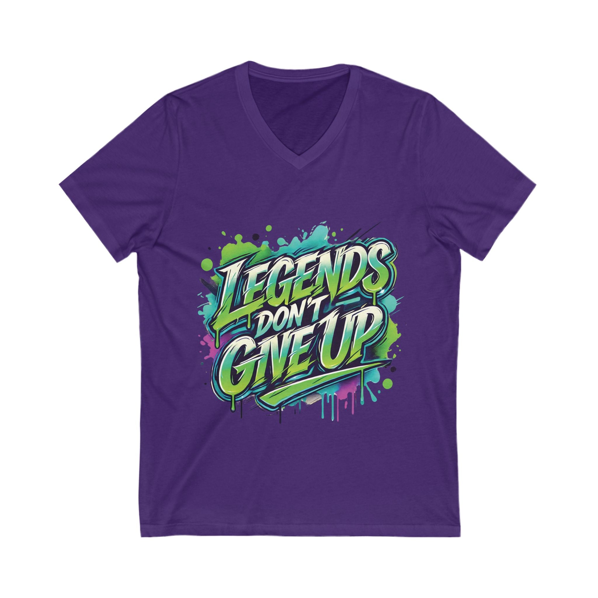 Legends Don't Give Up - Unisex Jersey Short Sleeve V-Neck Tee