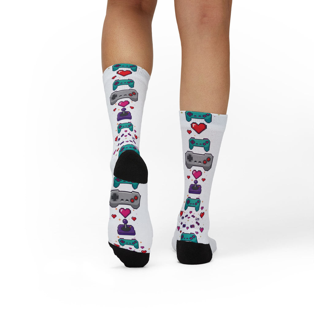 Pixel Hearts & Controllers Socks