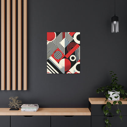 Red, Black & White Abstract - Canvas Gallery Wraps