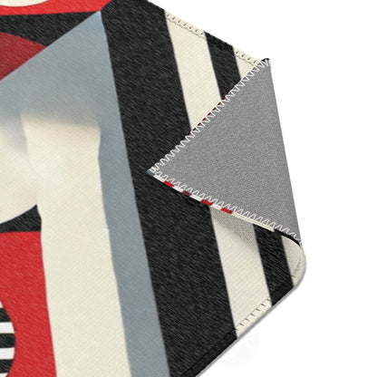 Red, Black & White Abstract - Area Rugs - Creatively Designed Shop