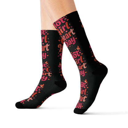 Hot Girl Heart Day Socks