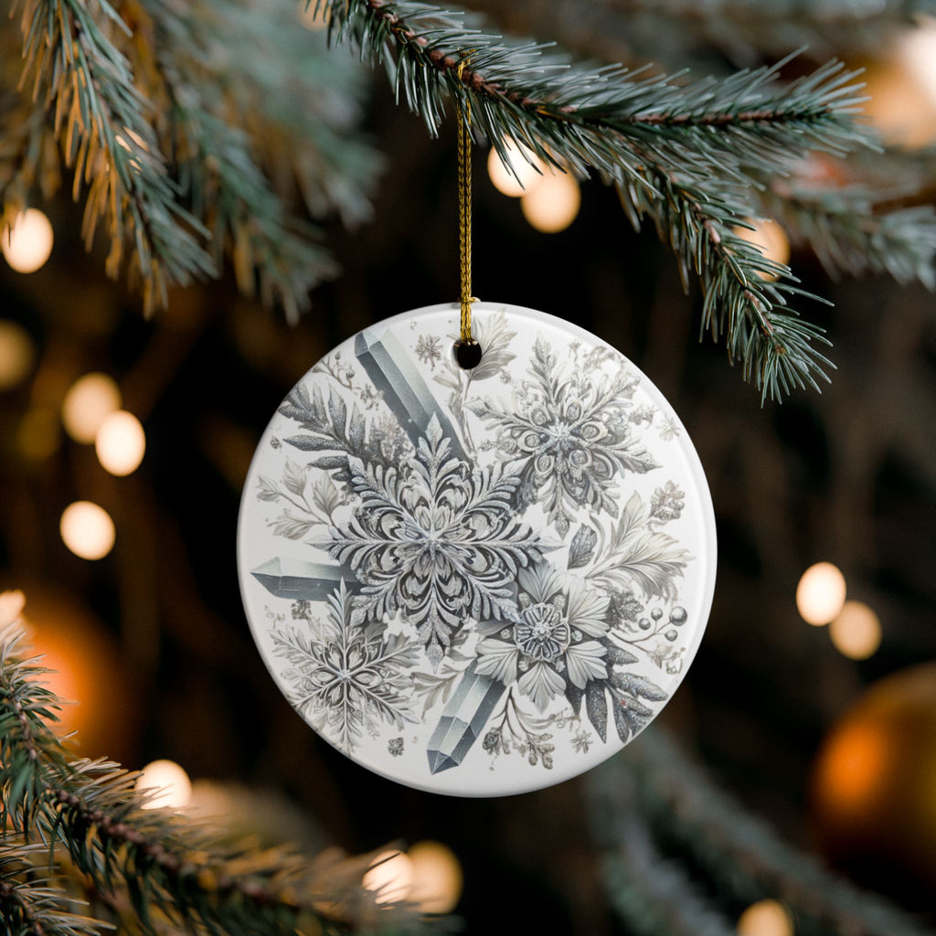 Snowflakes & Ice Crystals - Ceramic Decoration Ornament, (1pc)