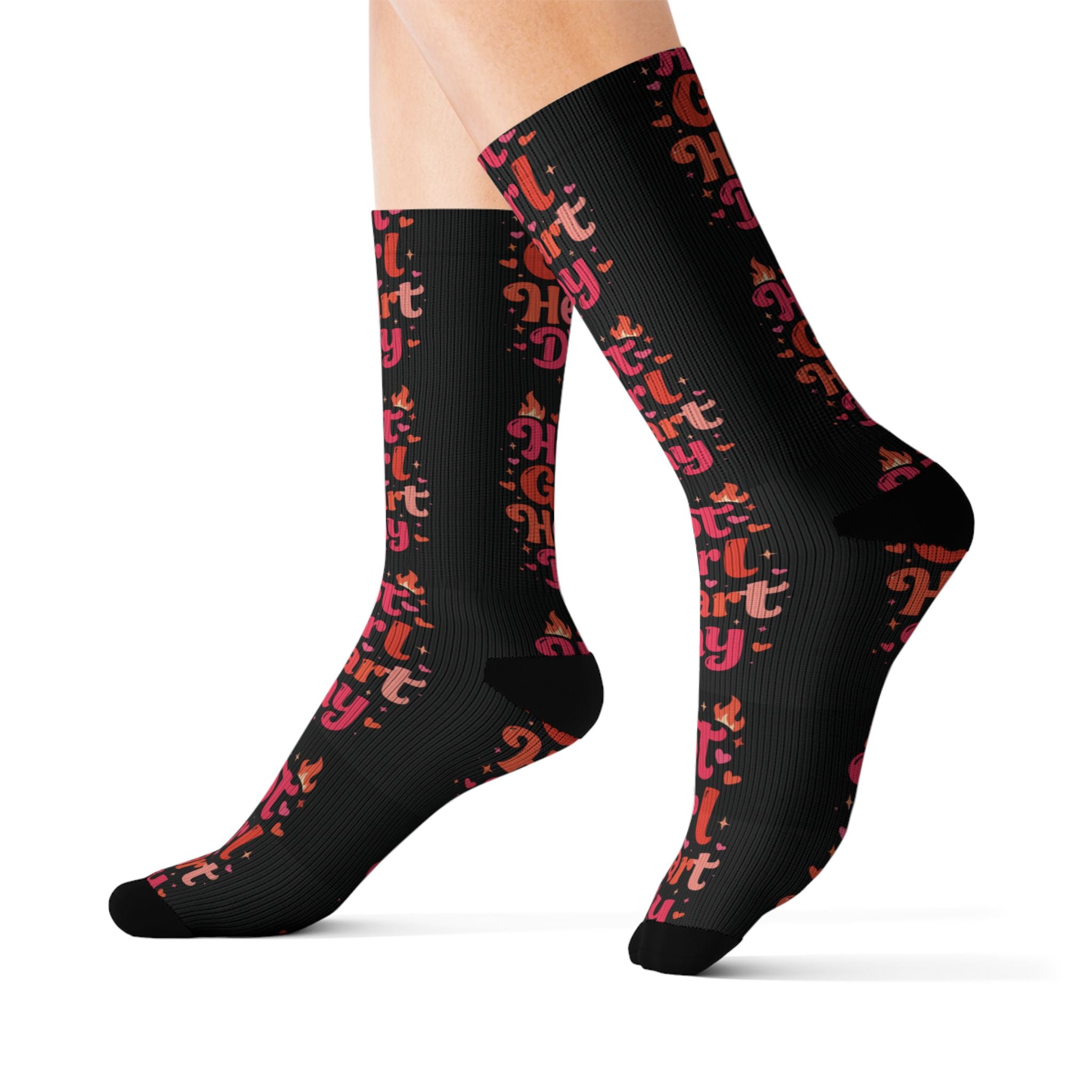 Hot Girl Heart Day Socks