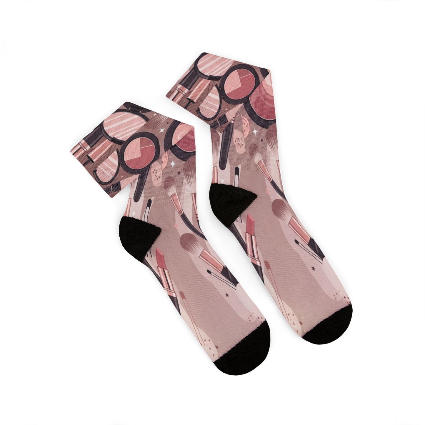 Makeup Icons Collage Socks