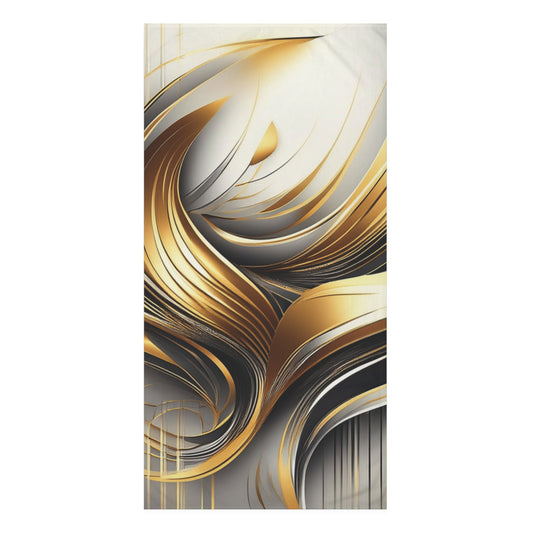 Gold Art Swirl - Mink-Cotton Towel