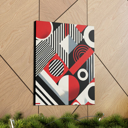 Red, Black & White Abstract - Canvas Gallery Wraps