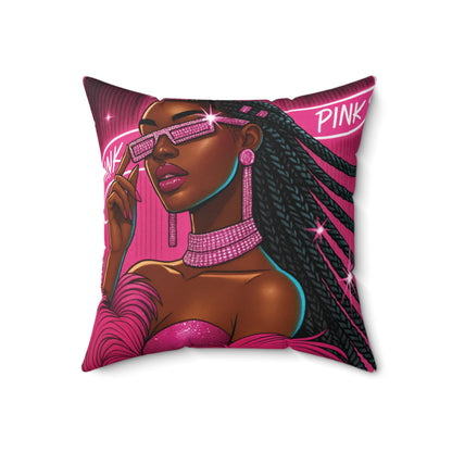 Slayin' In Pink - Spun Polyester Square Pillow