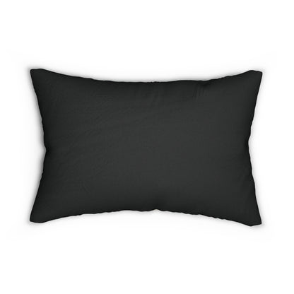 Red, Black & White Abstract - Spun Polyester Lumbar Pillow