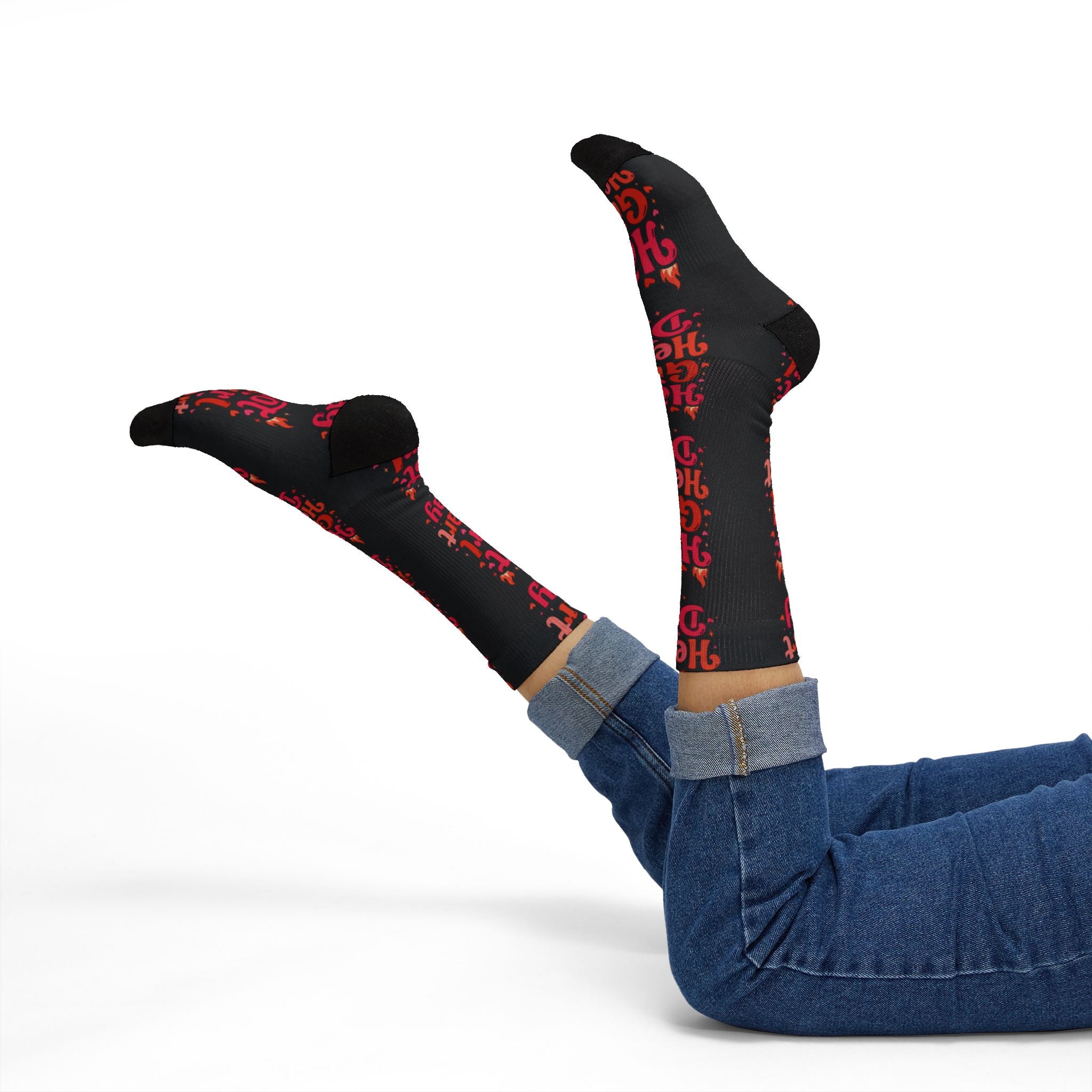 Hot Girl Heart Day Socks