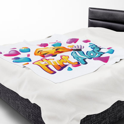 Flirt Alert - Velveteen Plush Blanket