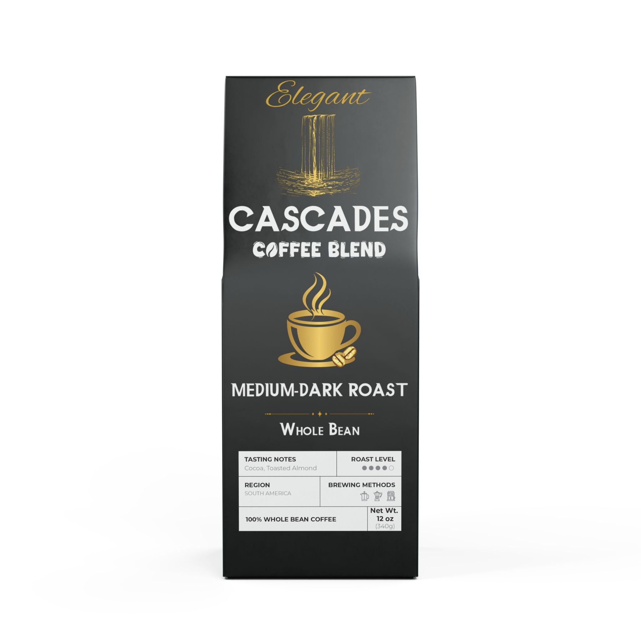 Elegant Cascades Coffee Blend (Medium-Dark Roast)