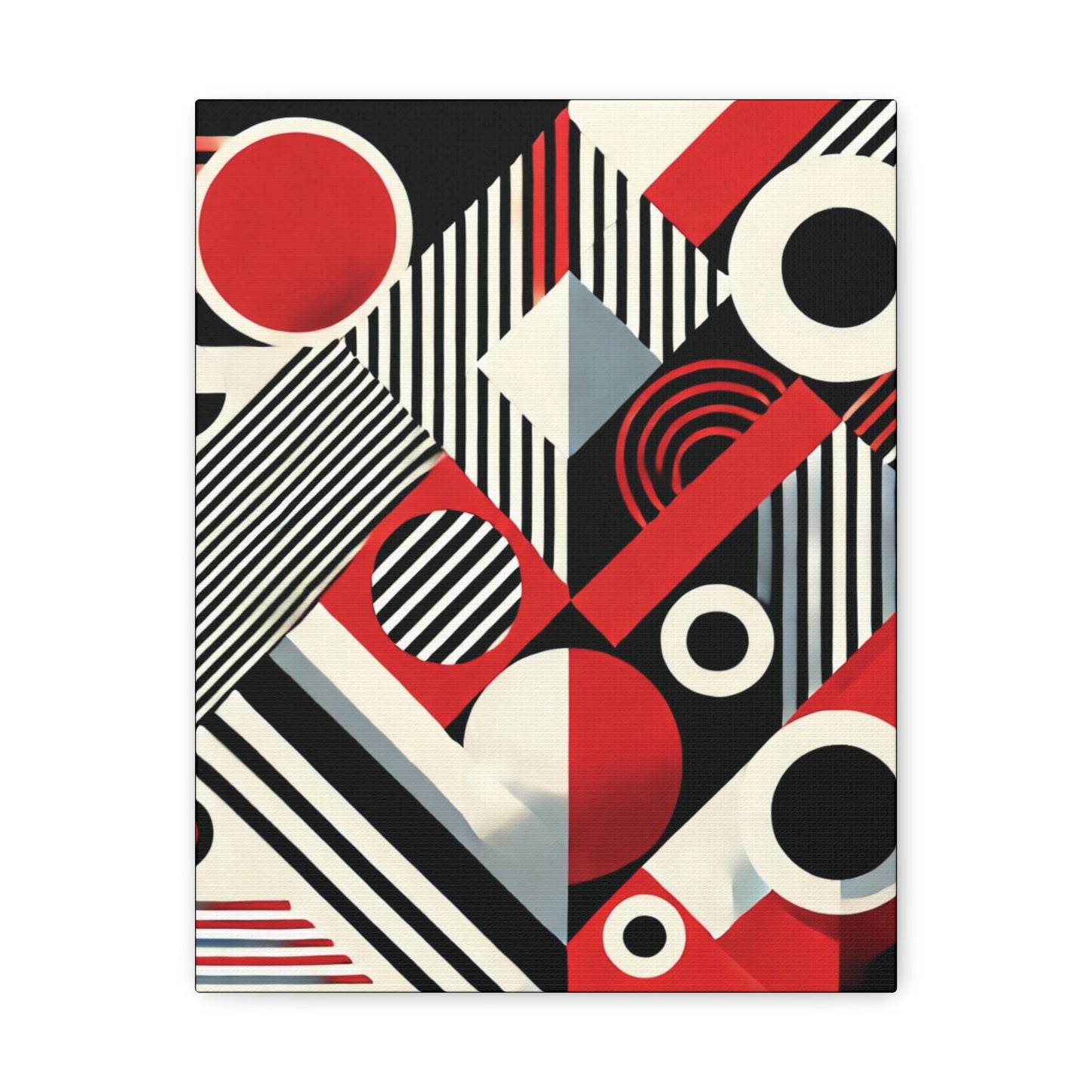 Red, Black & White Abstract - Canvas Gallery Wraps