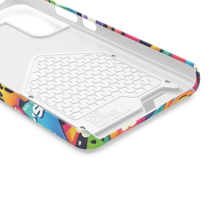 "Text Bubbles" - Phone Case With Card Holder - Creatively Designed Shop
