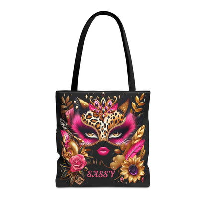 "Sassy" (Black) - Tote Bag (AOP) - Creatively Designed Shop