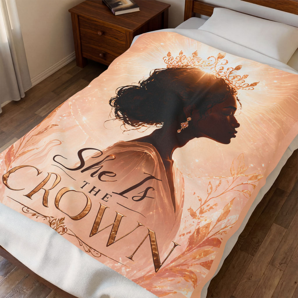 She Is the Crown - Velveteen Plush Blanket