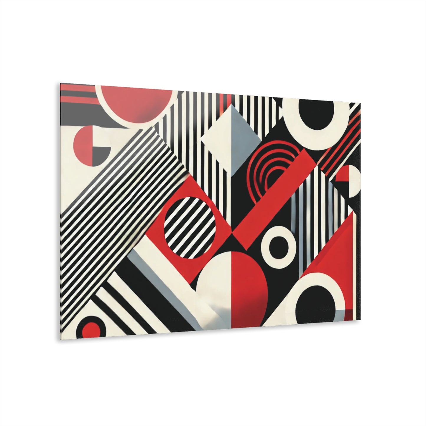 Red, Black & White Abstract - Acrylic Prints (French Cleat Hanging)