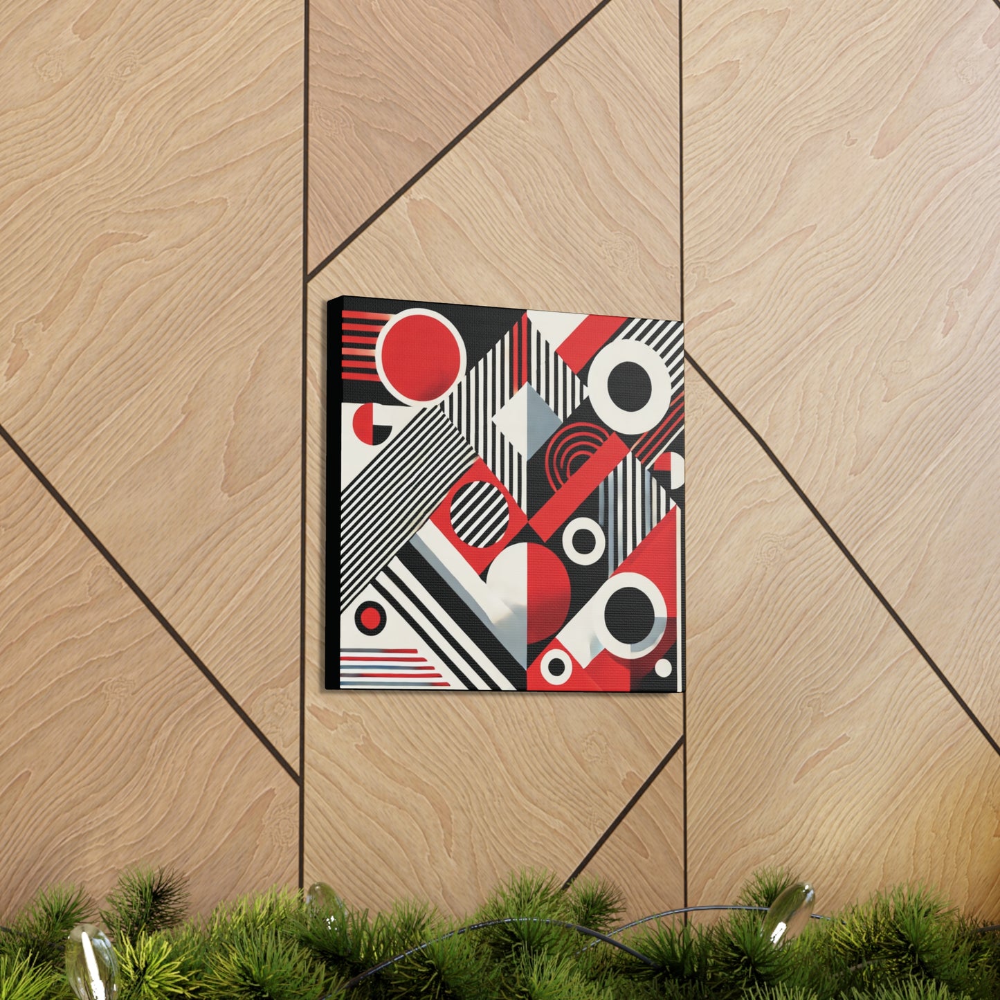 Red, Black & White Abstract - Canvas Gallery Wraps