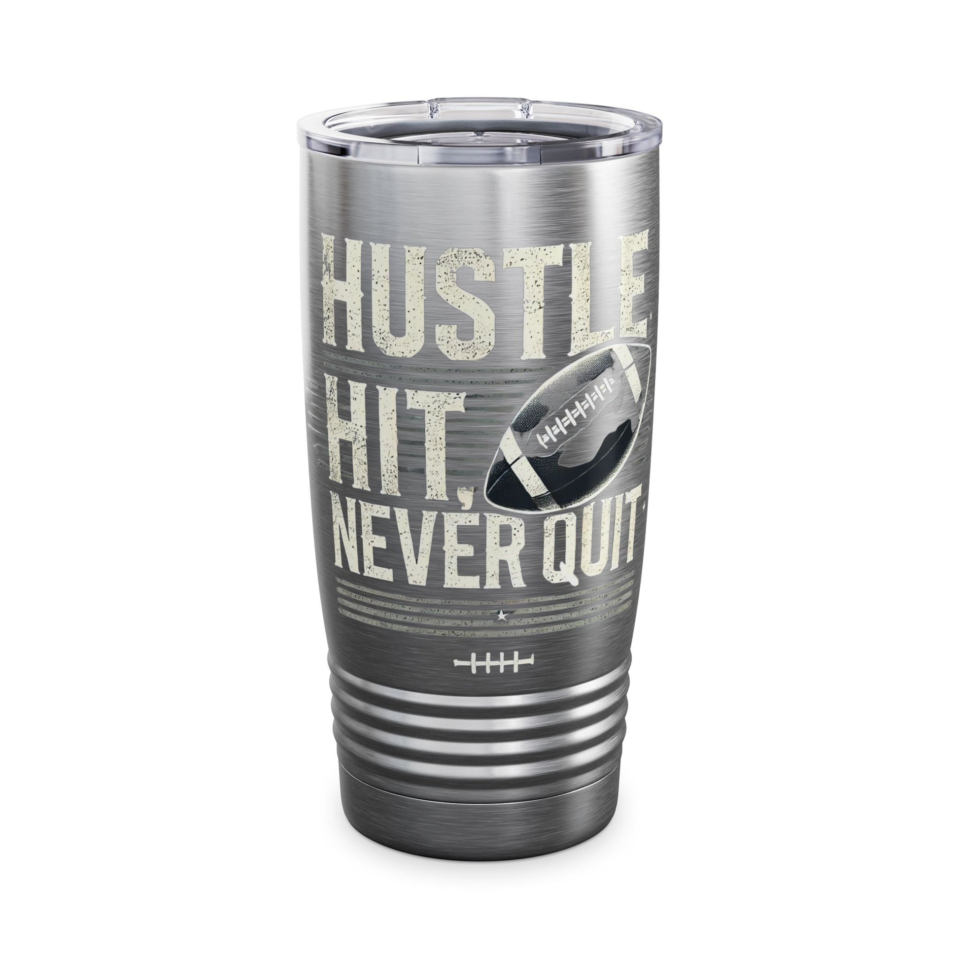 Hustle, Hit, Never Quit - Ringneck Tumbler, 20oz - Creatively Designed Shop