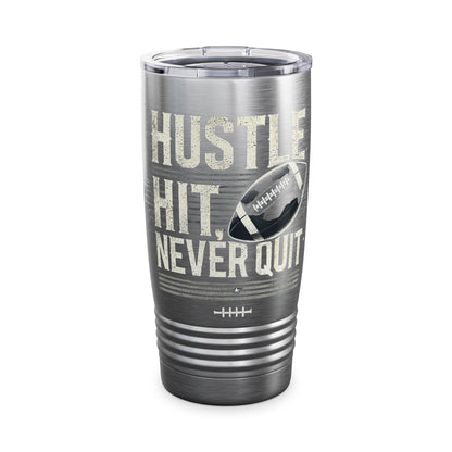 Hustle, Hit, Never Quit - Ringneck Tumbler, 20oz - Creatively Designed Shop