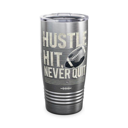 Hustle, Hit, Never Quit - Ringneck Tumbler, 20oz - Creatively Designed Shop