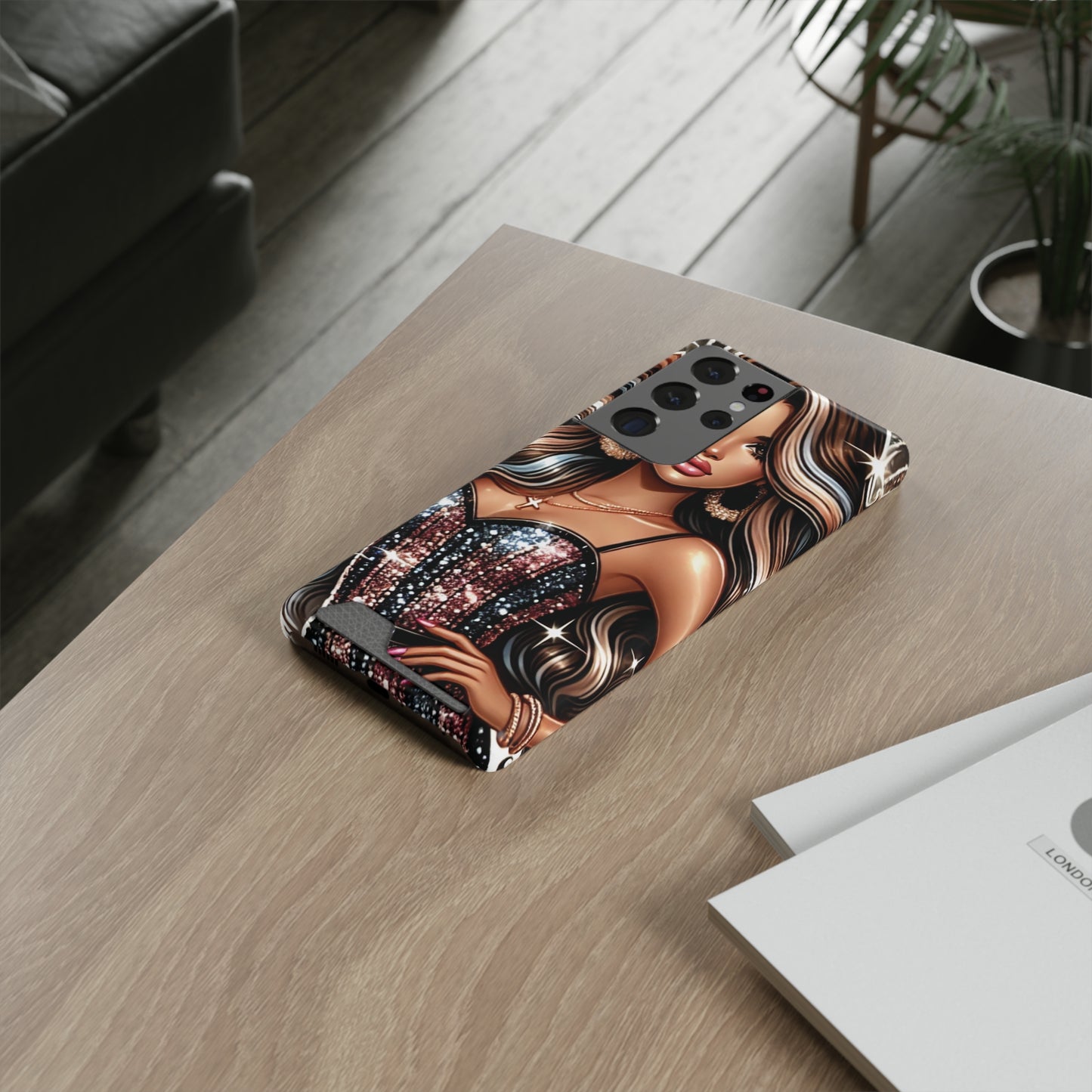 "Beautiful" - Phone Case With Card Holder - Creatively Designed Shop