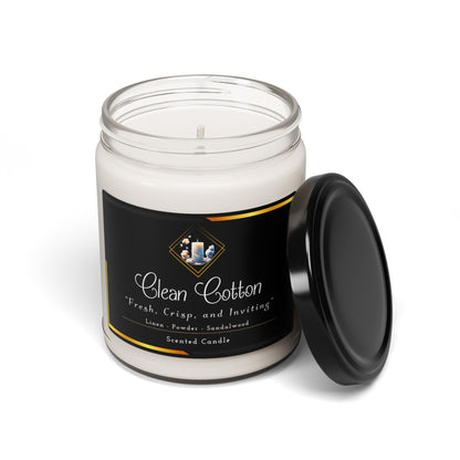 Clean Cotton - Scented Soy Candle, 9oz - Creatively Designed Shop