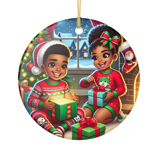 Christmas Joy  - Ceramic Decoration Ornament, (1pc)