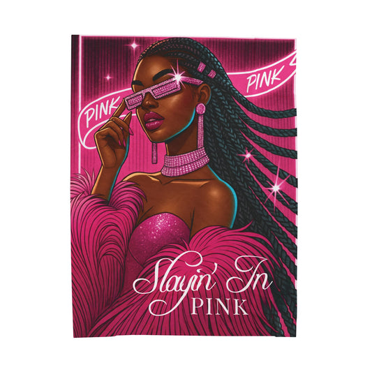 Slayin' In Pink - Velveteen Plush Blanket