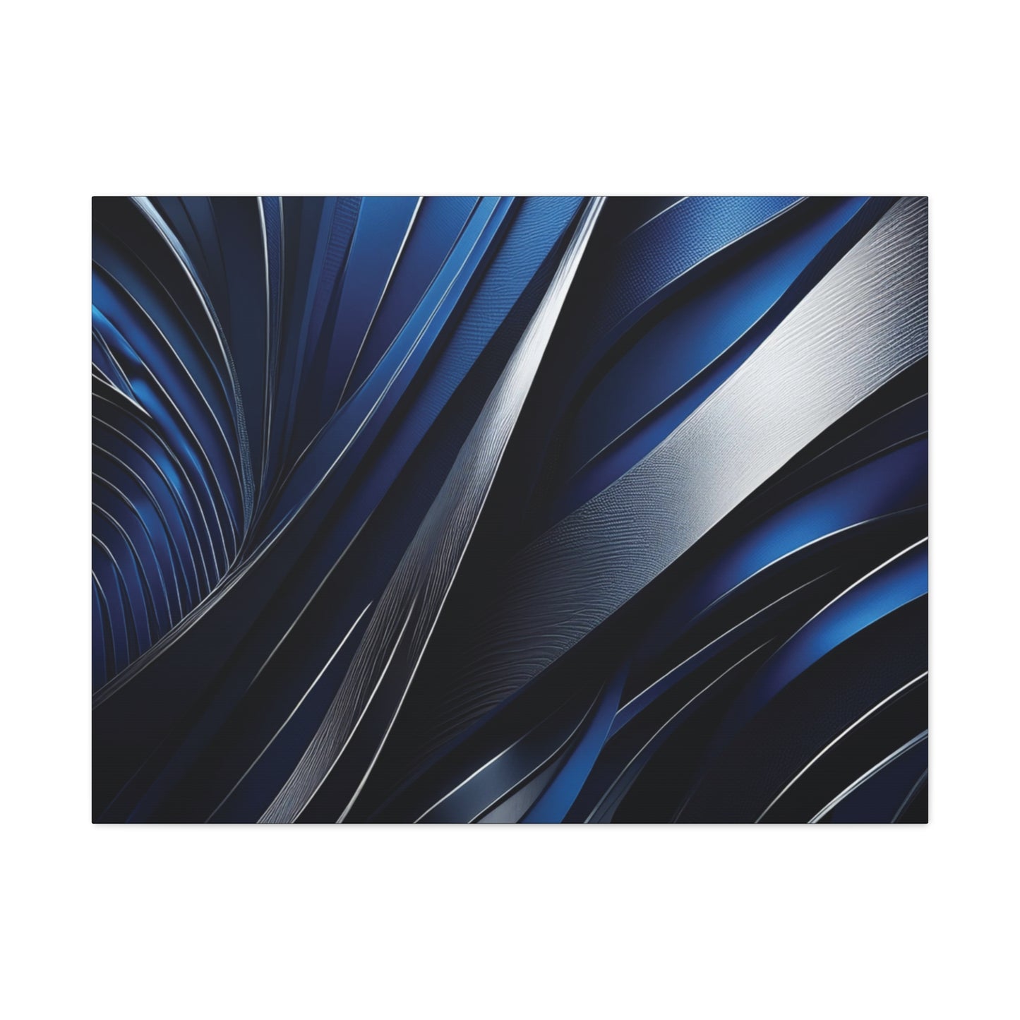 Abstract Blue & Silver - Canvas Gallery Wraps