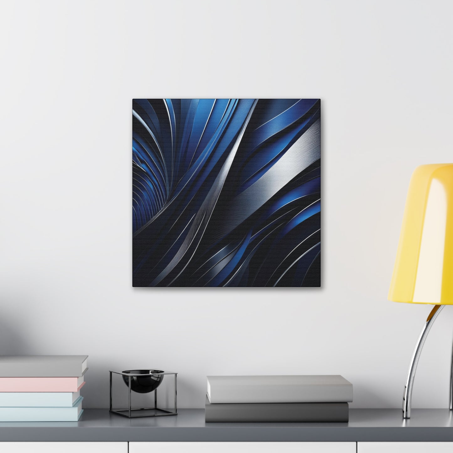 Abstract Blue & Silver - Canvas Gallery Wraps