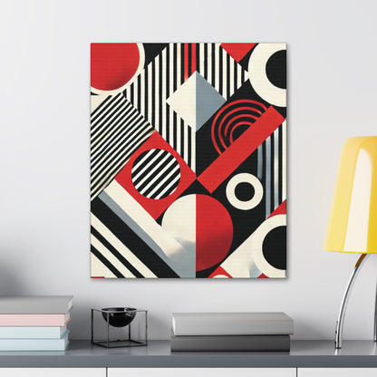 Red, Black & White Abstract - Canvas Gallery Wraps