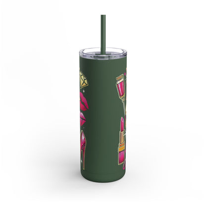Pink, Sip & Love - Maars Maker Skinny Matte Tumbler, 20oz - Creatively Designed Shop