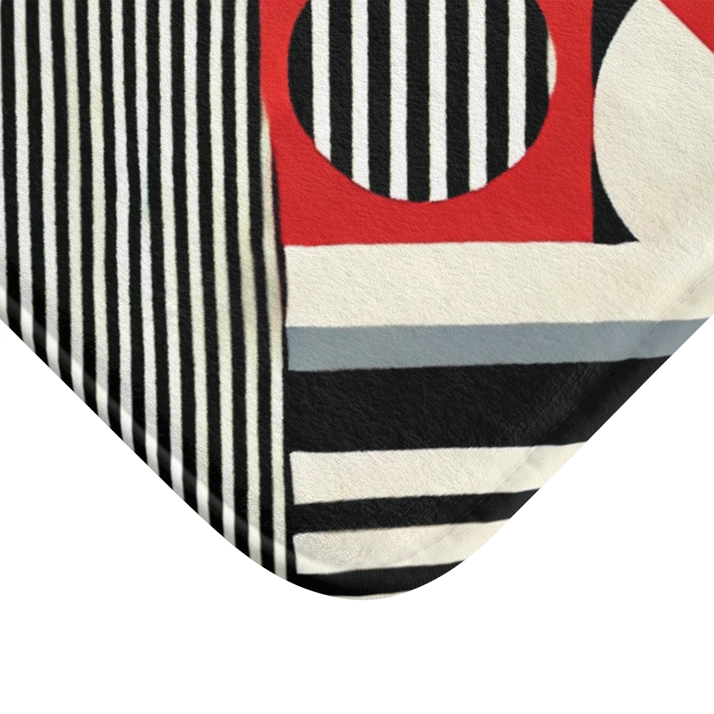 Red, Black & White Abstract - Bath Mat