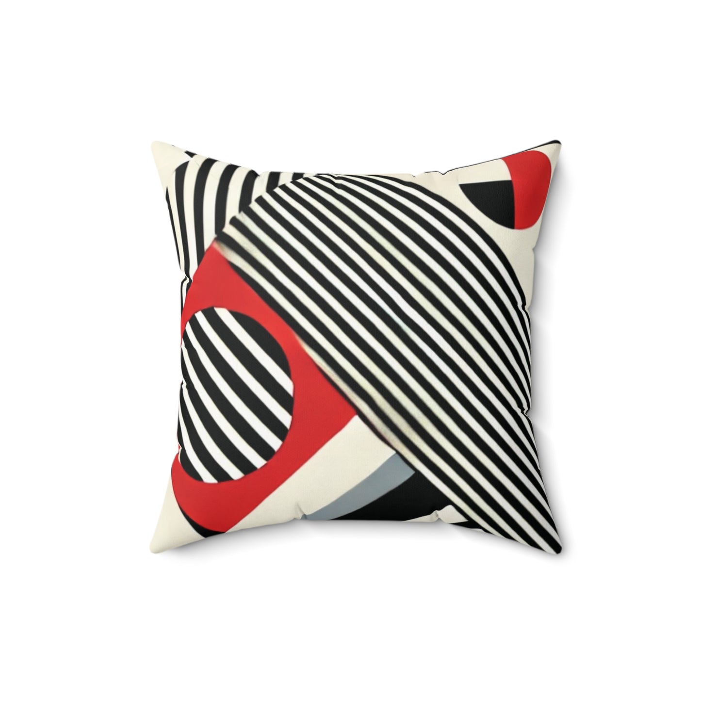 Red, Black & White Abstract - Spun Polyester Square Pillow