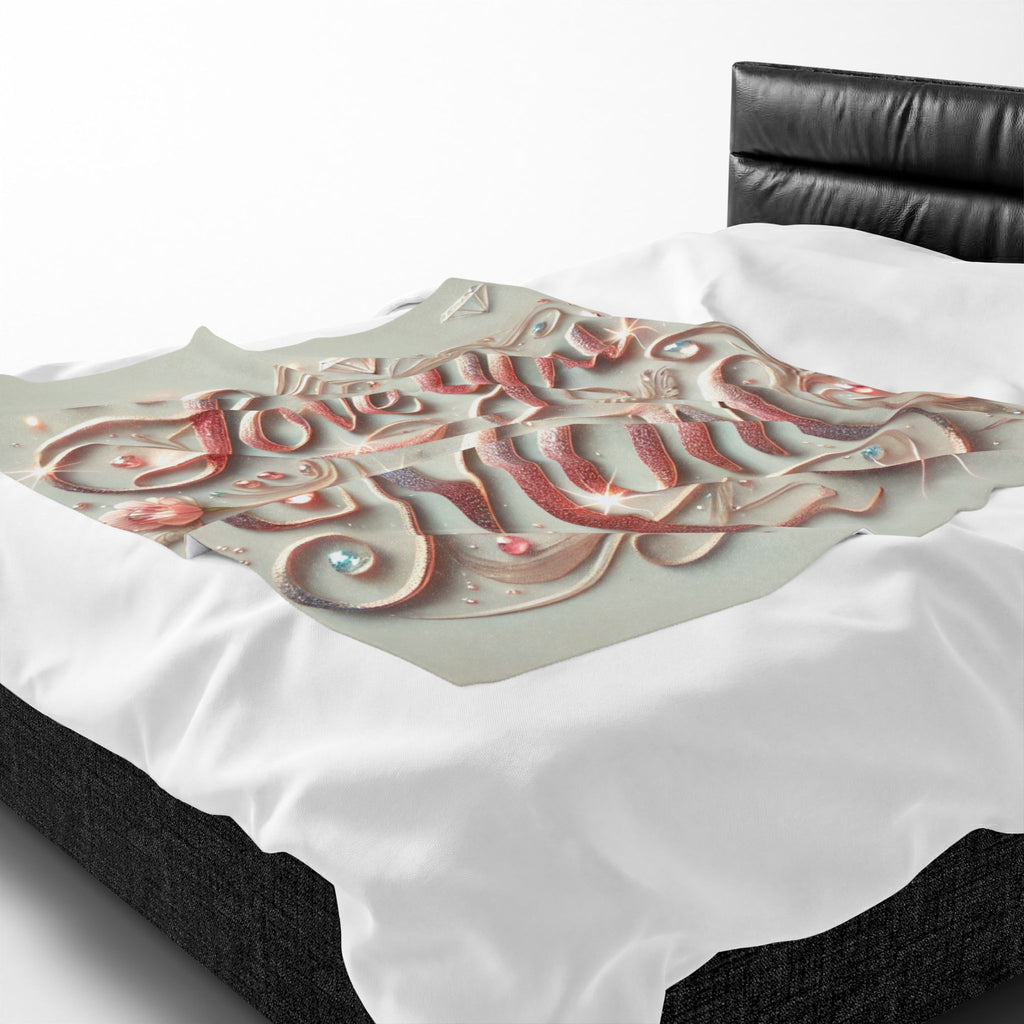 Love You Mom - Velveteen Plush Blanket