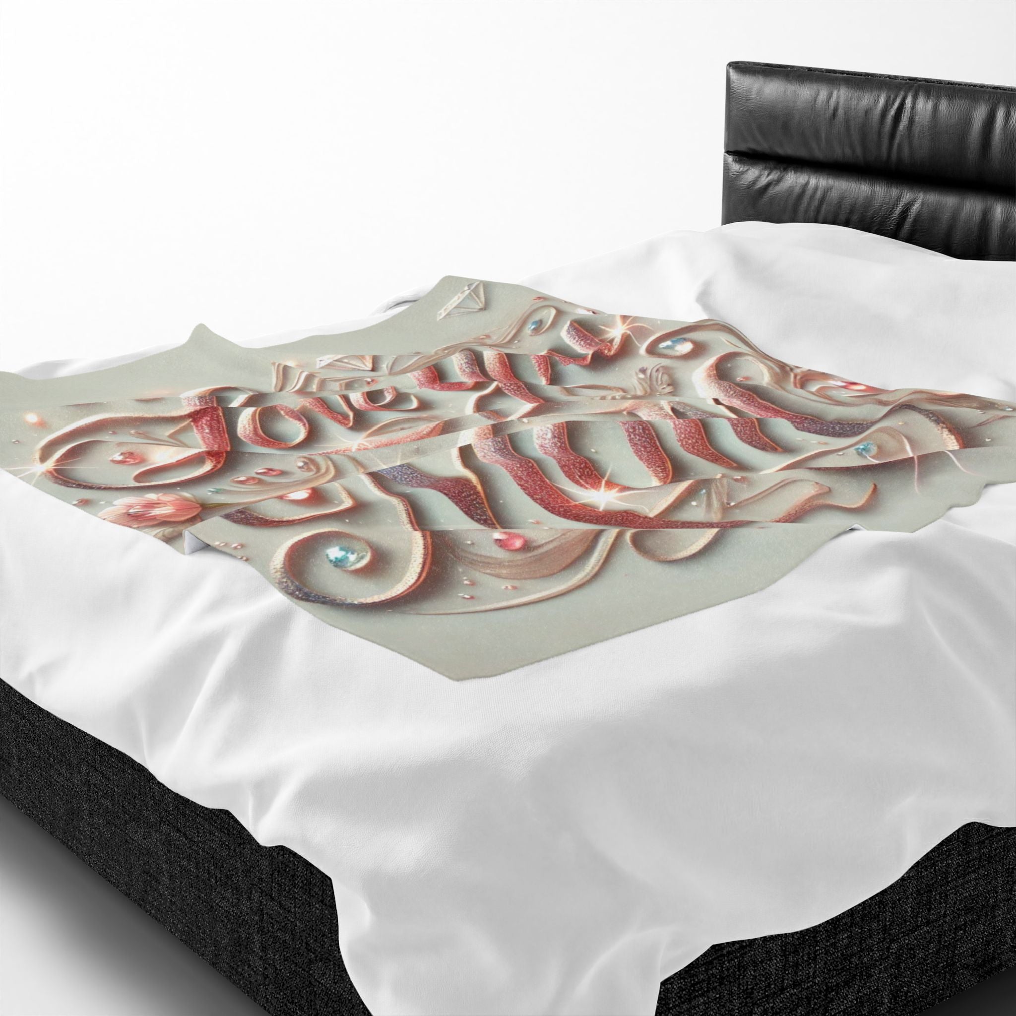 Love You Mom - Velveteen Plush Blanket