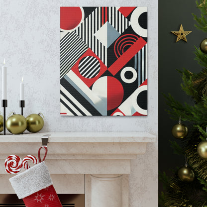 Red, Black & White Abstract - Canvas Gallery Wraps