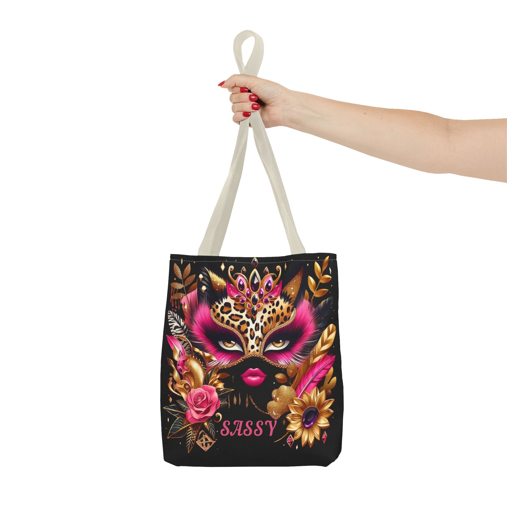 "Sassy" (Black) - Tote Bag (AOP) - Creatively Designed Shop