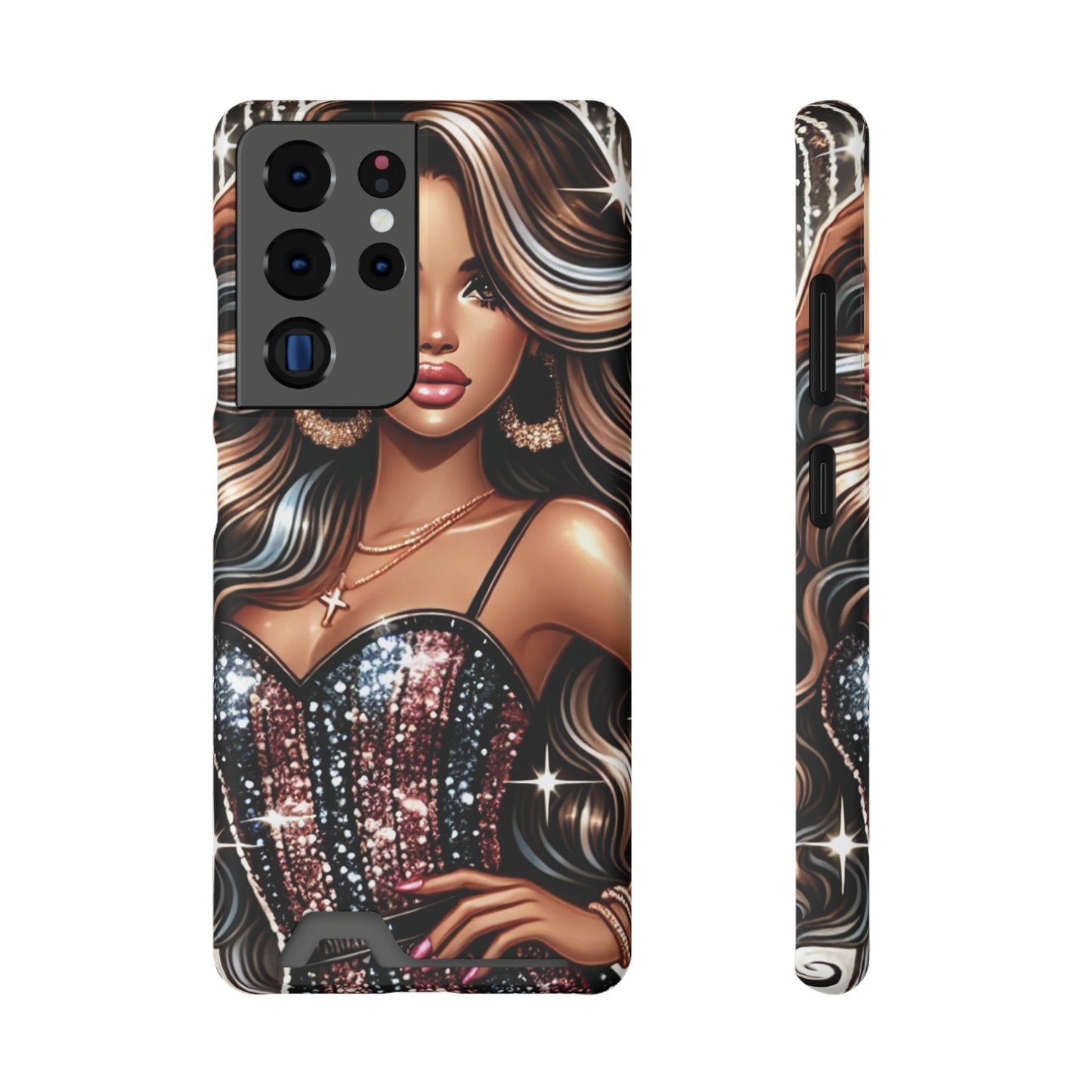 "Beautiful" - Phone Case With Card Holder - Creatively Designed Shop