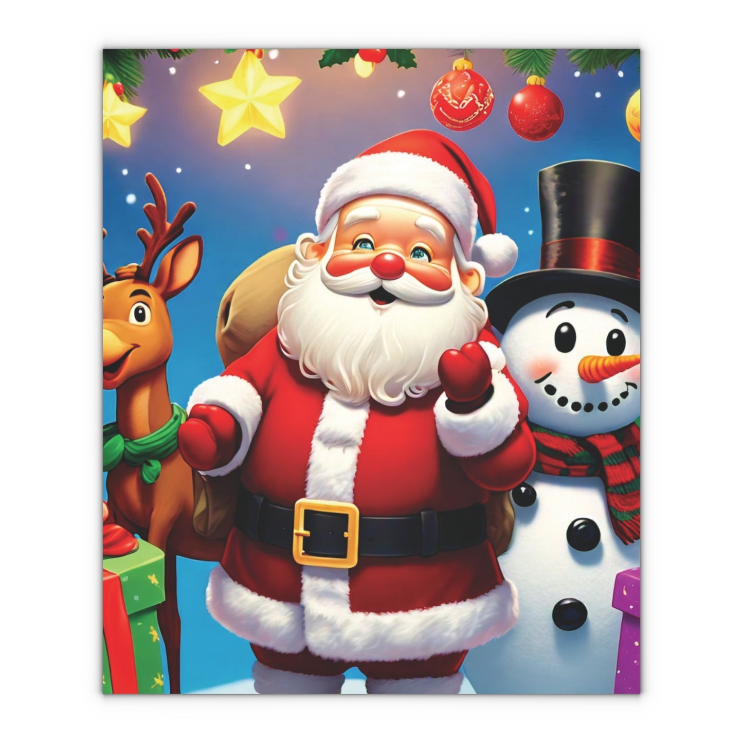 Christmas Cartoon Characters - Gift Wrapping Paper Sheets, 1pc