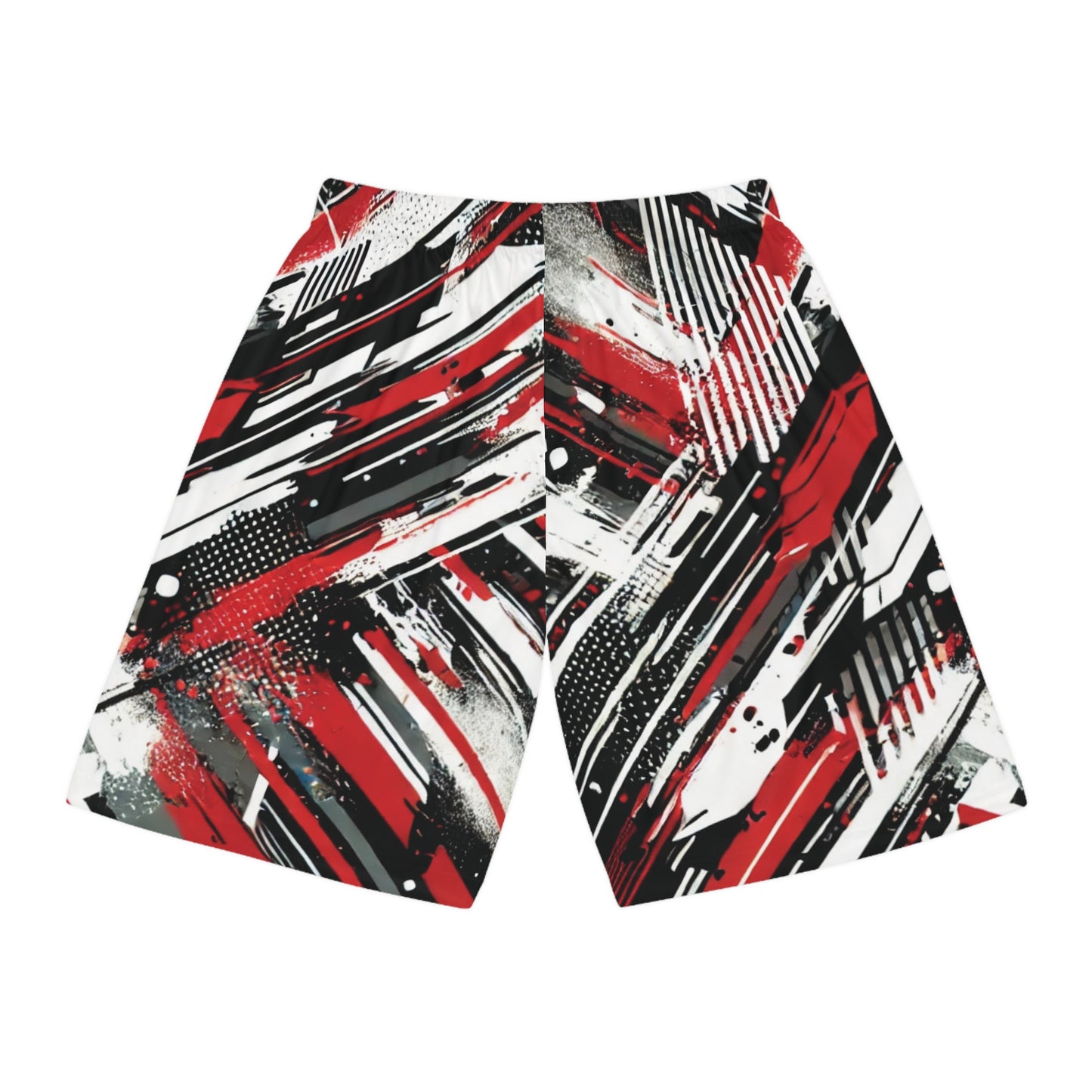 Red, Black & White - Basketball Shorts (AOP)